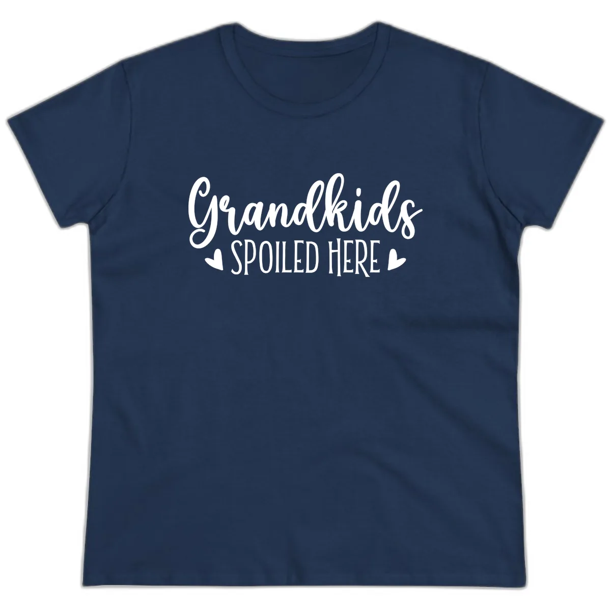Grandkids Spoiled Here Ladies Tee in Navy