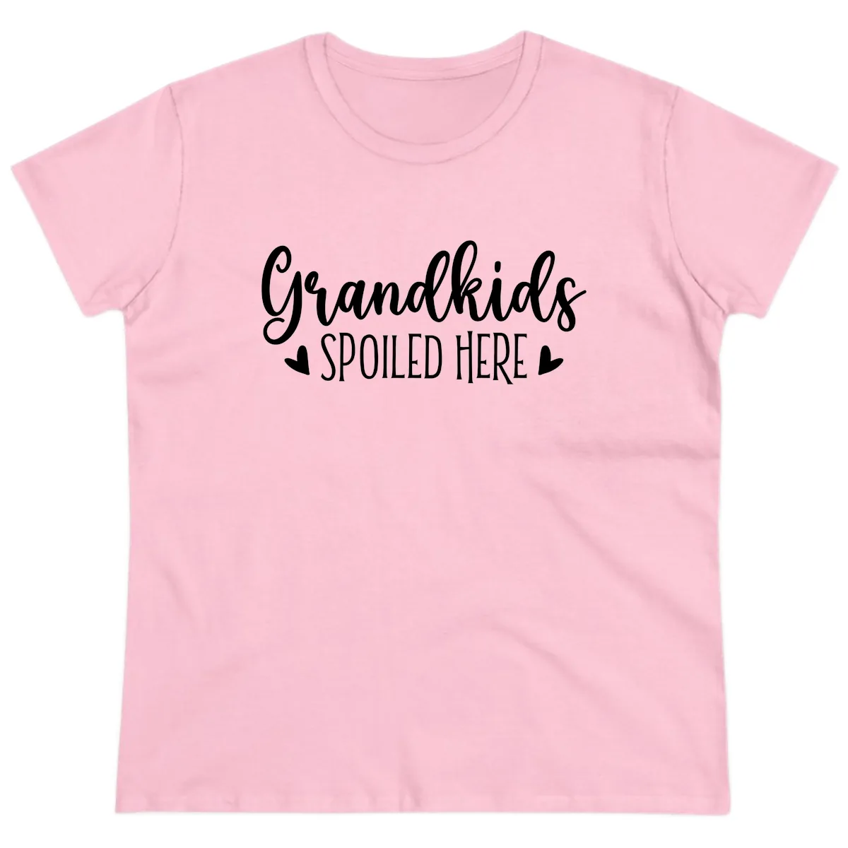 Grandkids Spoiled Here Ladies Tee in Light Pink