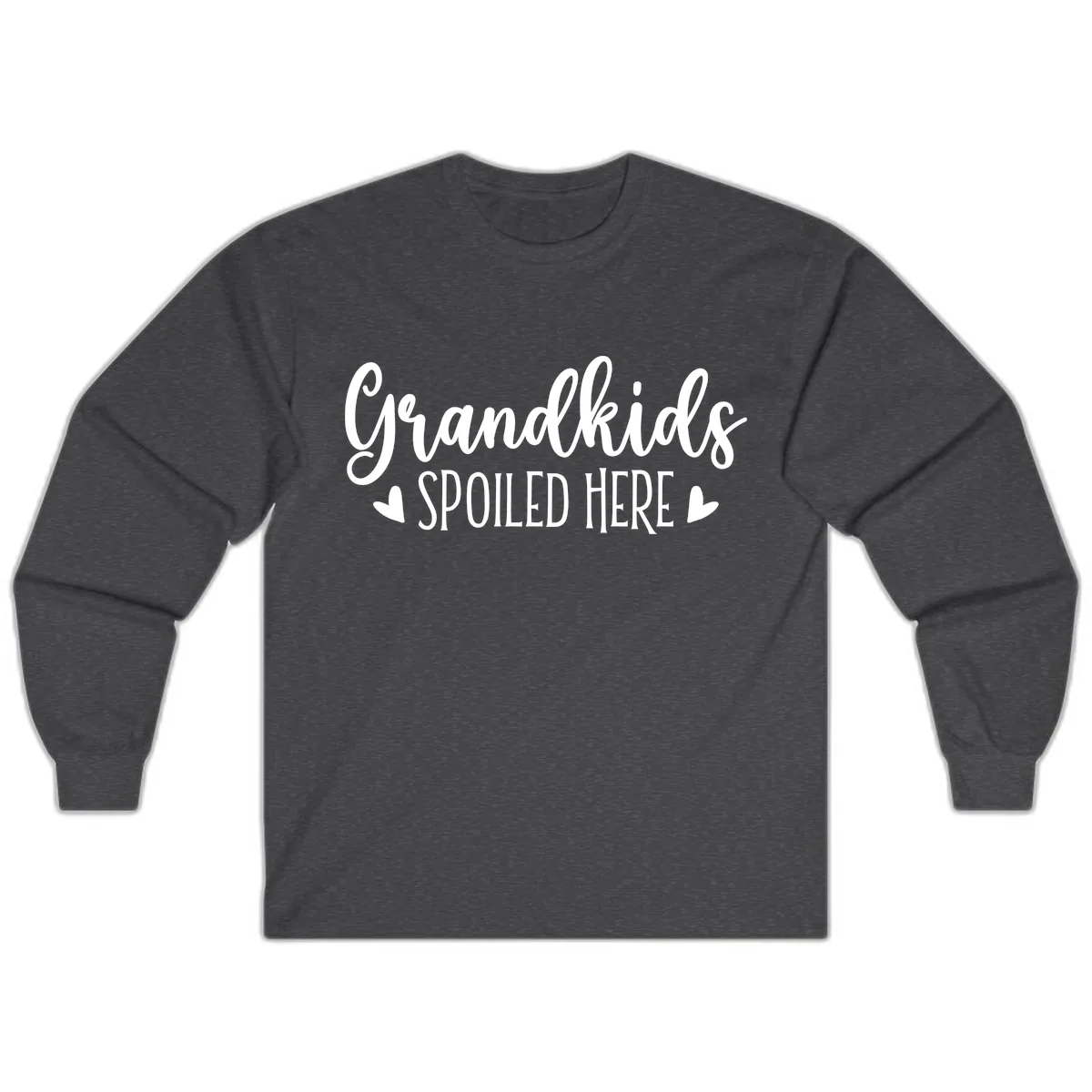 Grandkids Spoiled Here Long Sleeve in Dark Heather