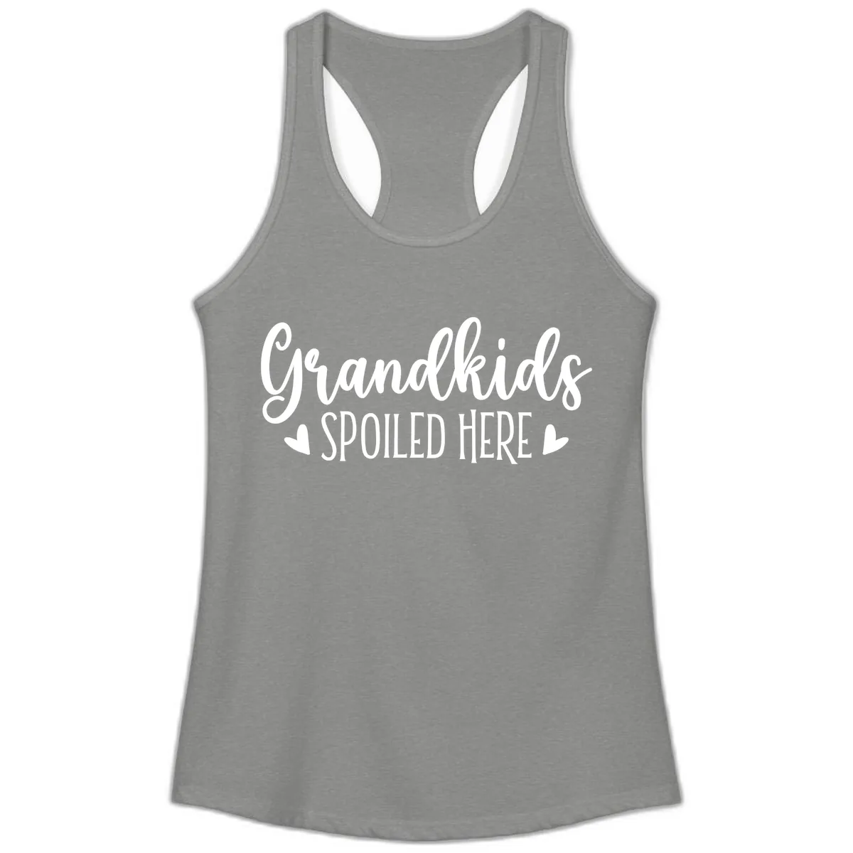 Grandkids Spoiled Here Ladies Tank in Heather Grey