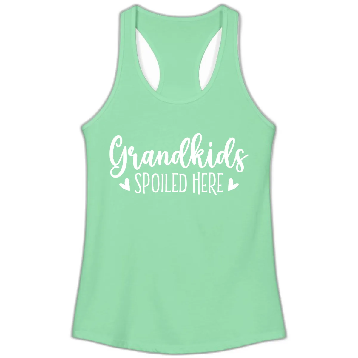 Grandkids Spoiled Here Ladies Tank in Solid Mint