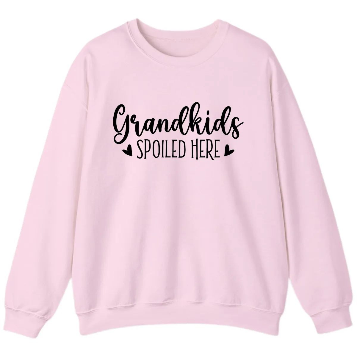 Grandkids Spoiled Here Sweatshirt in Light Pink