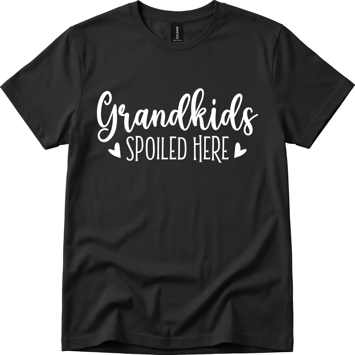 Grandkids Spoiled Here T-Shirt in Black