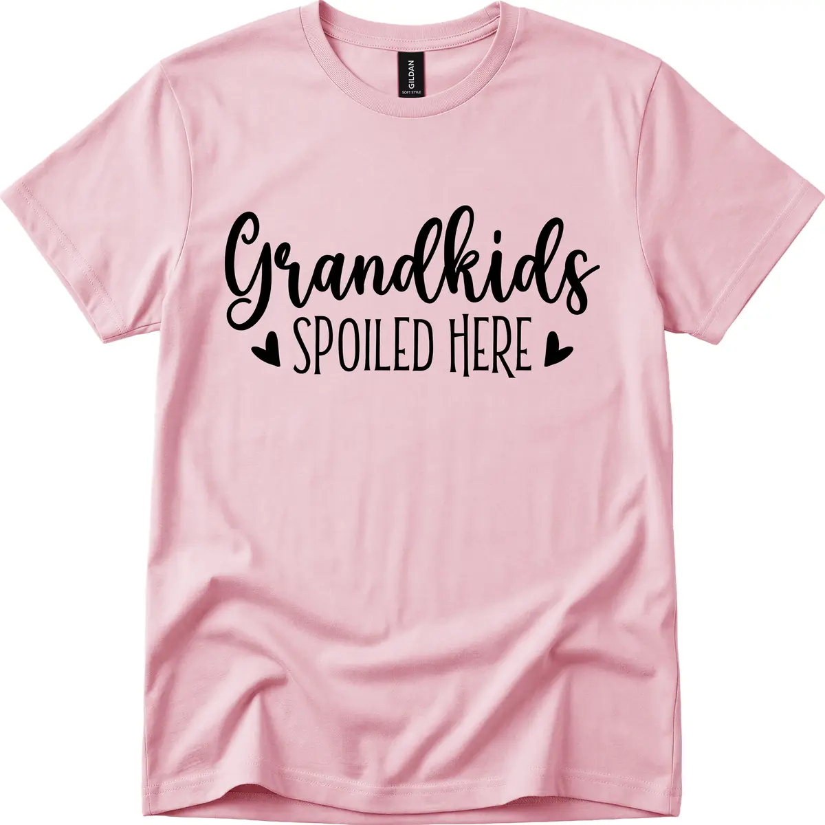 Grandkids Spoiled Here T-Shirt in Light Pink