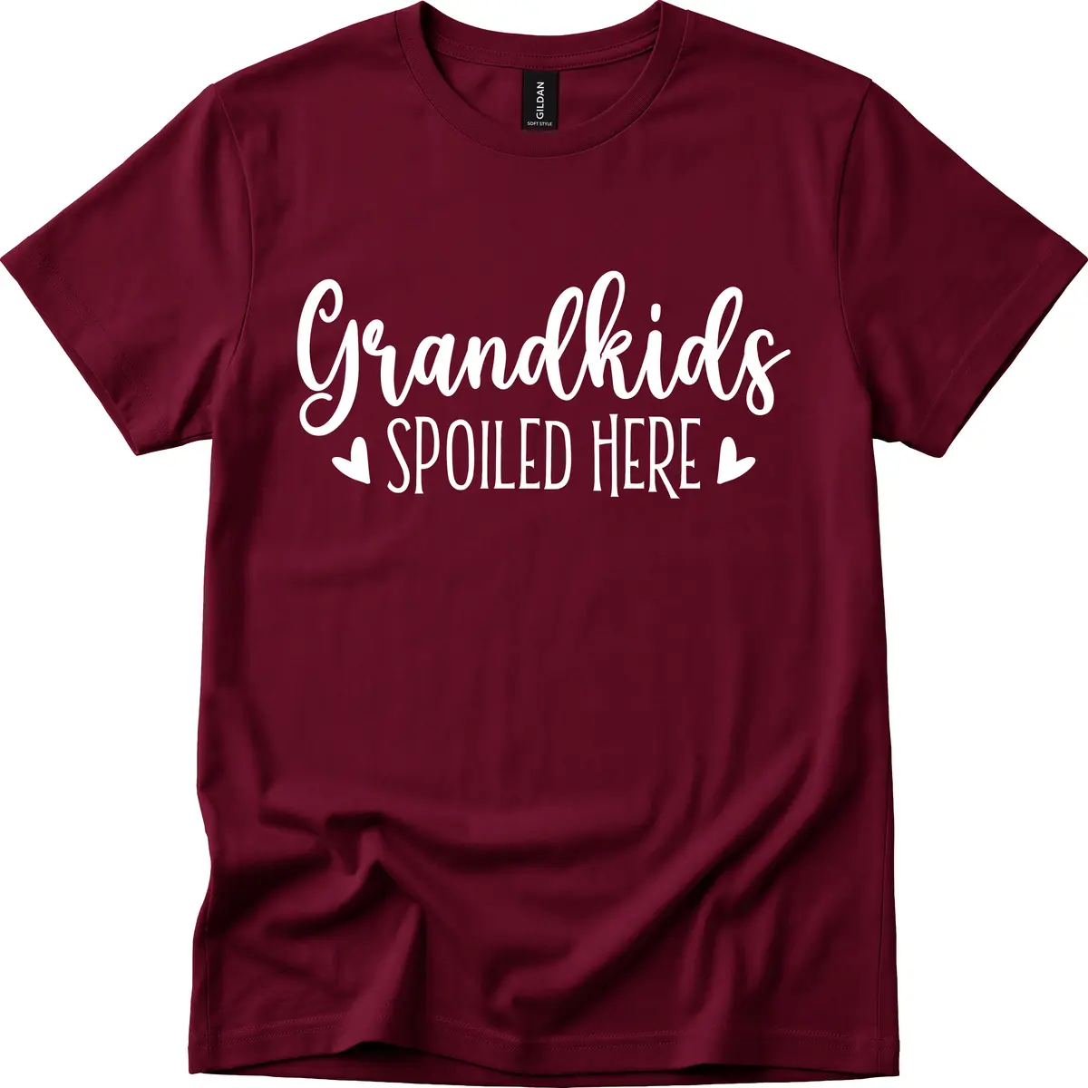 Grandkids Spoiled Here T-Shirt in Maroon
