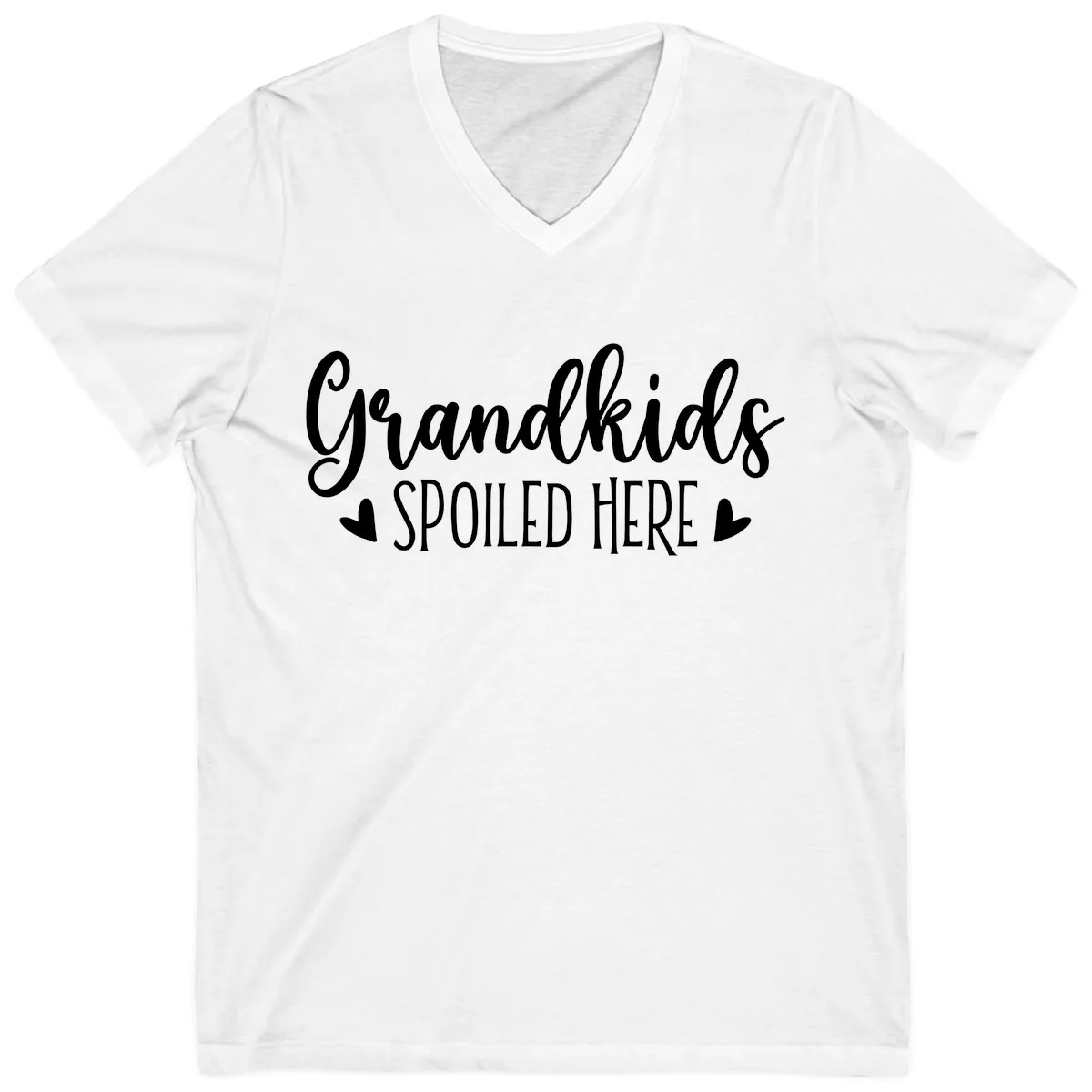 Grandkids Spoiled Here V-Neck in White