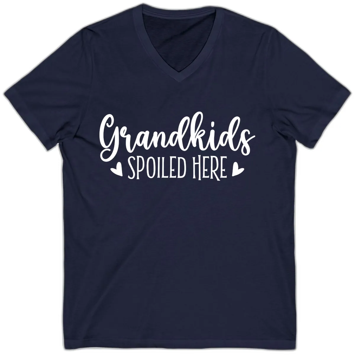 Grandkids Spoiled Here V-Neck in Navy