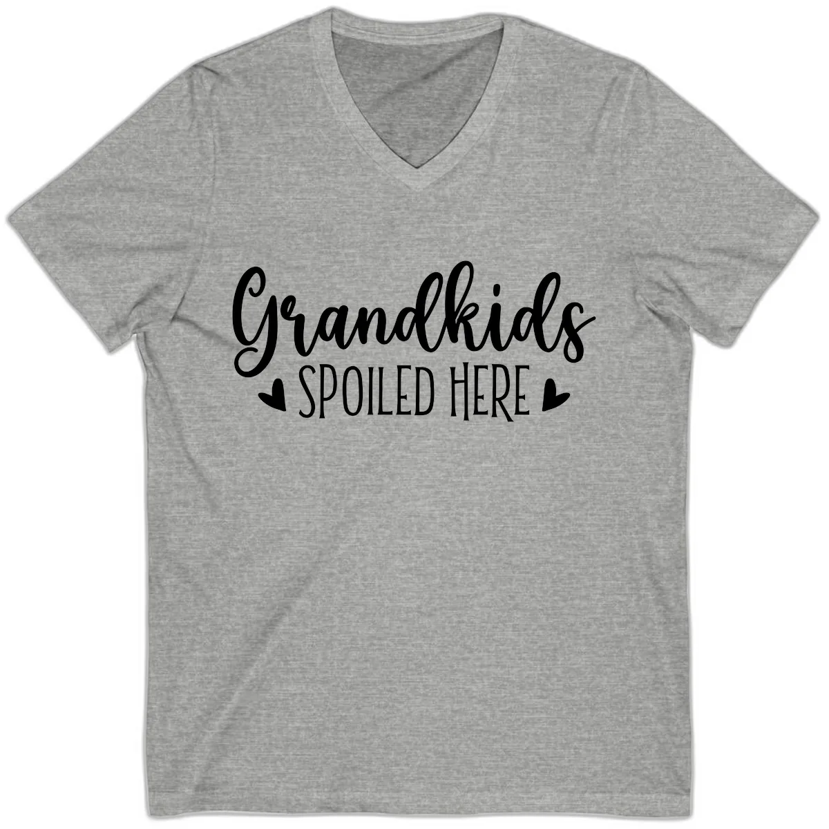 Grandkids Spoiled Here V-Neck in Athletic Heather