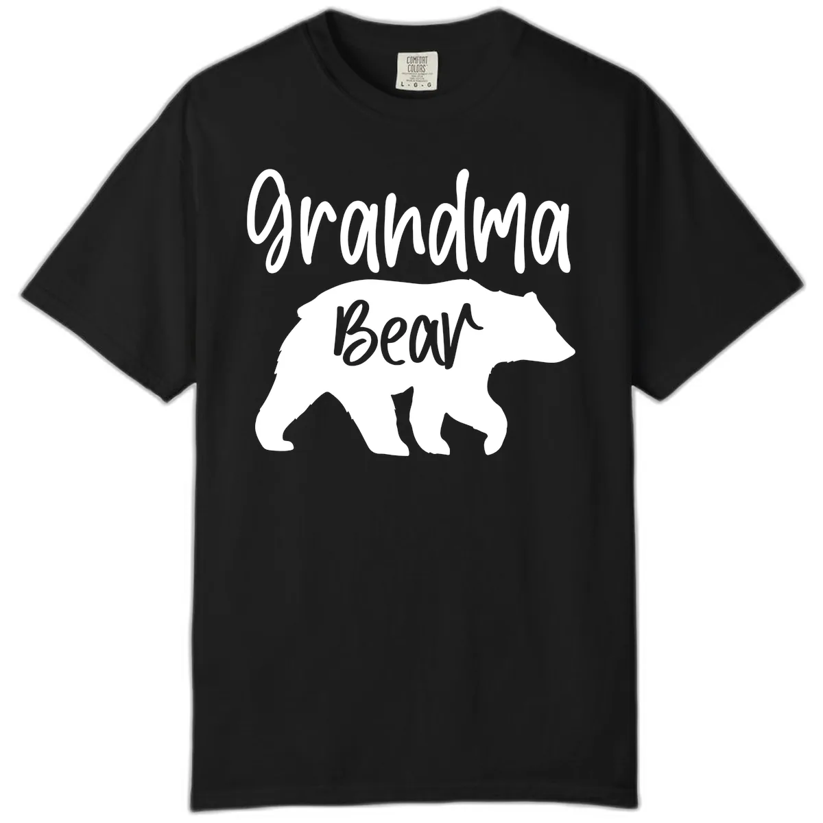 Grandma Bear Graphic Tee Comfort Color in Black