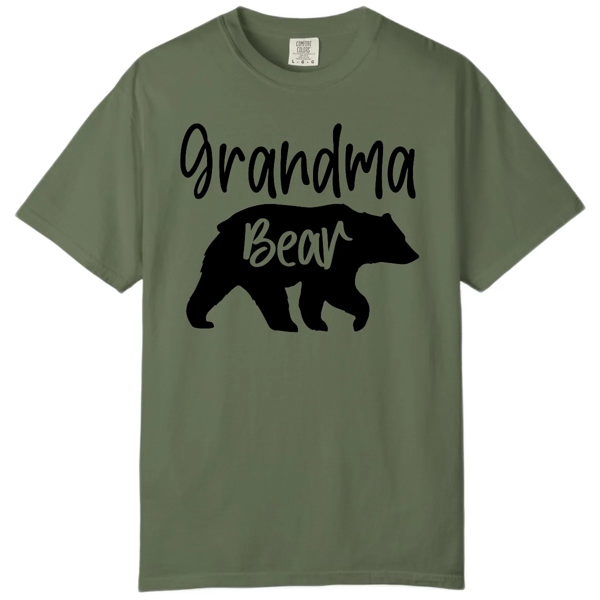 Grandma Bear Graphic Tee Comfort Color in Sage