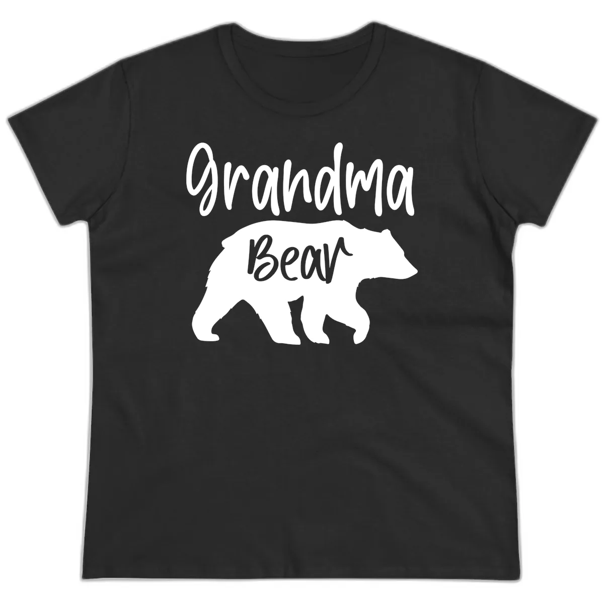 Grandma Bear Graphic Tee Ladies Tee in Black