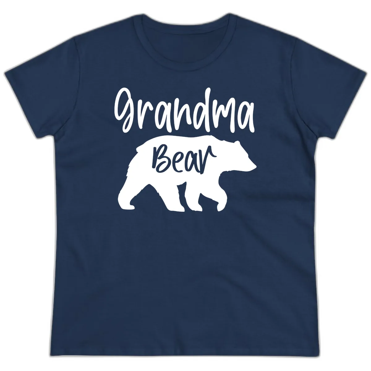 Grandma Bear Graphic Tee Ladies Tee in Navy