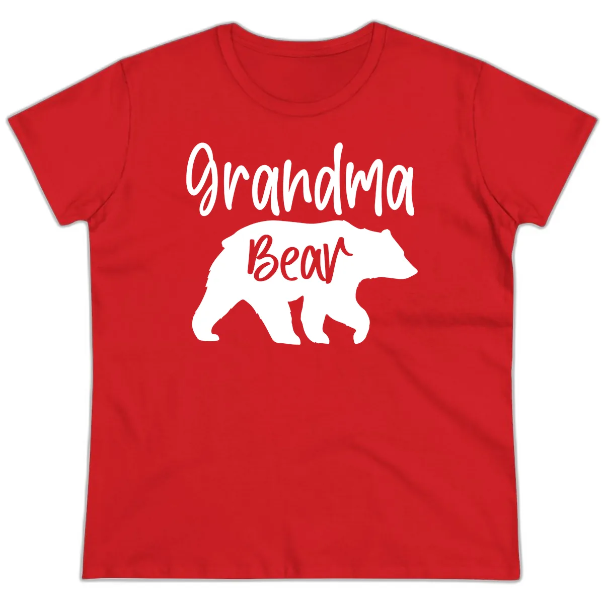 Grandma Bear Graphic Tee Ladies Tee in Red