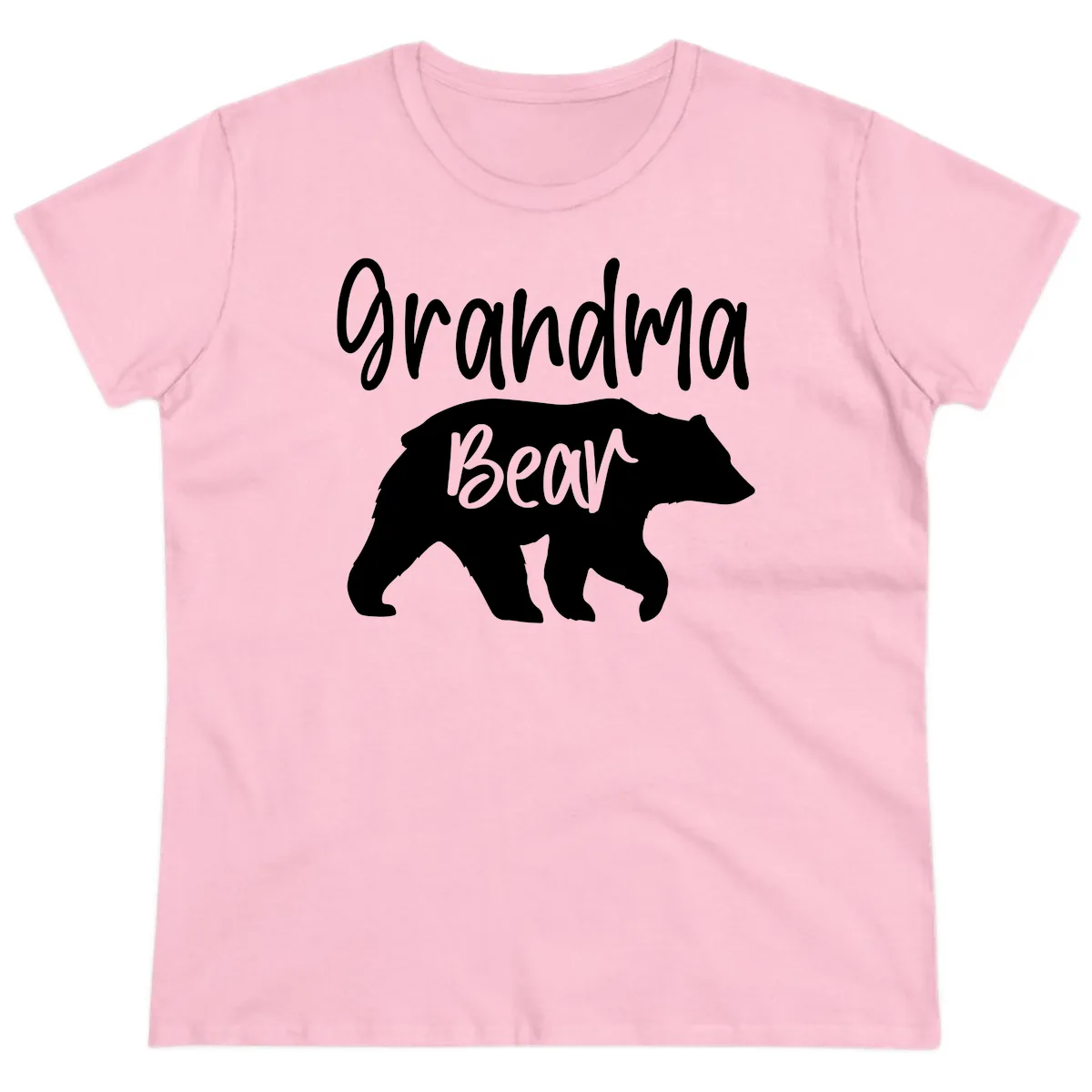 Grandma Bear Graphic Tee Ladies Tee in Light Pink
