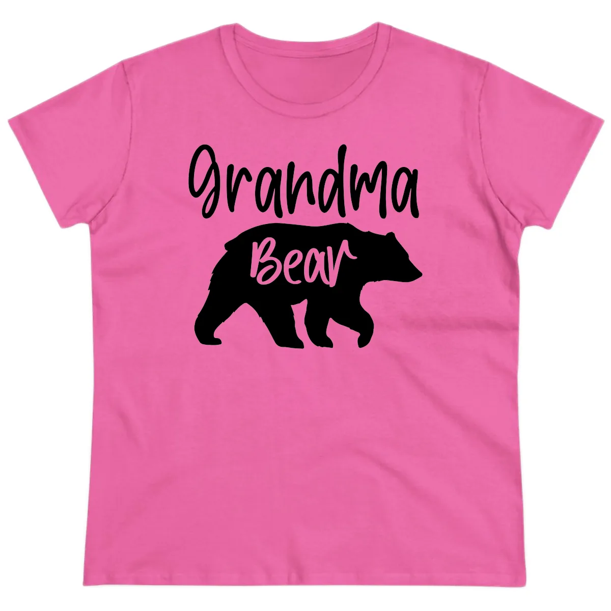 Grandma Bear Graphic Tee Ladies Tee in Azalea
