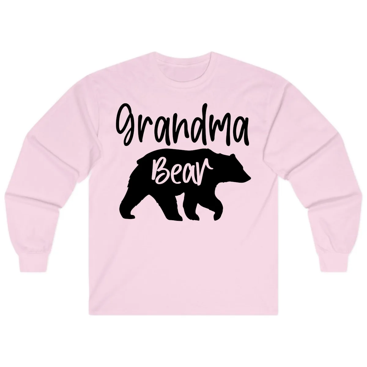 Grandma Bear Graphic Tee Long Sleeve in Light Pink