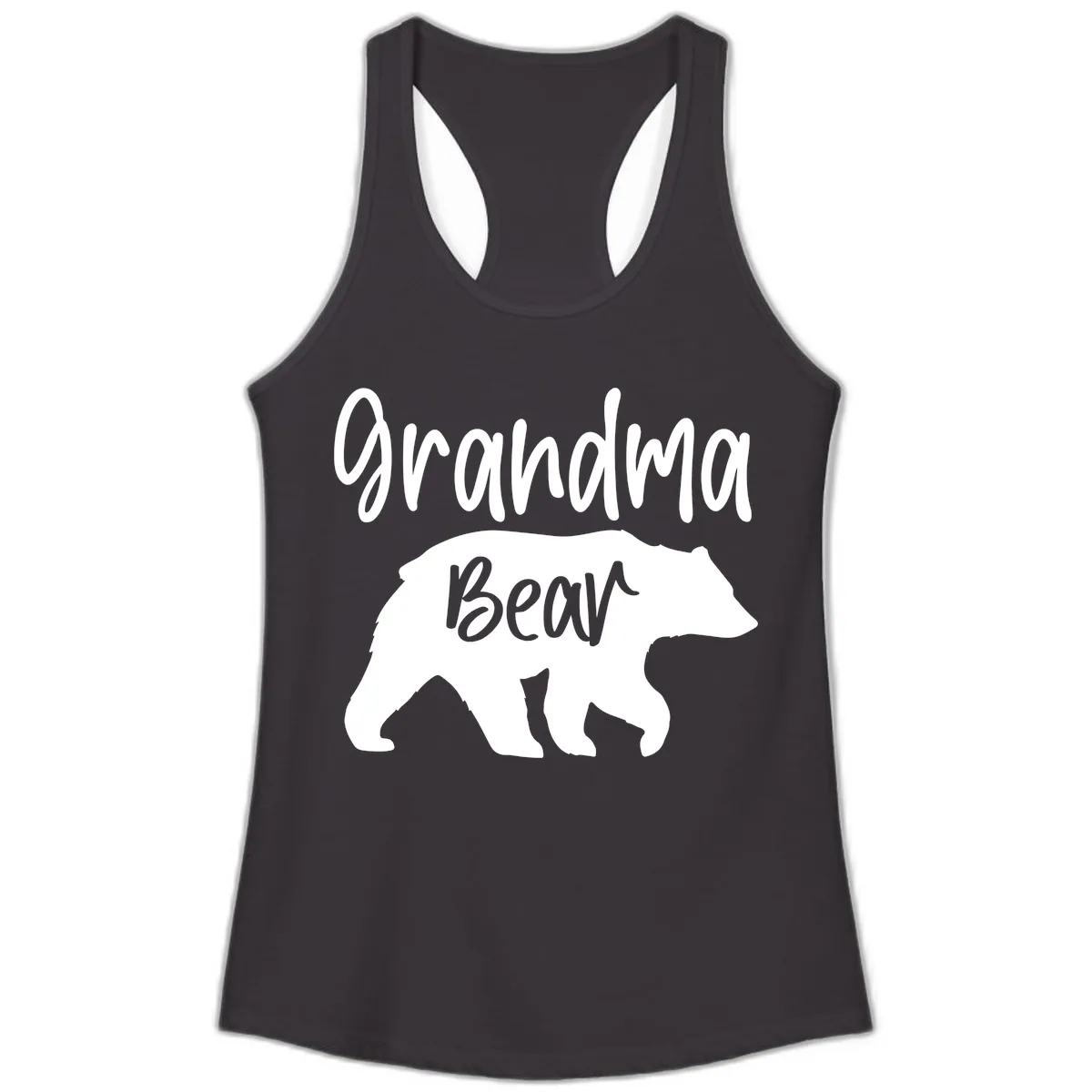 Grandma Bear Graphic Tee Ladies Tank in Black