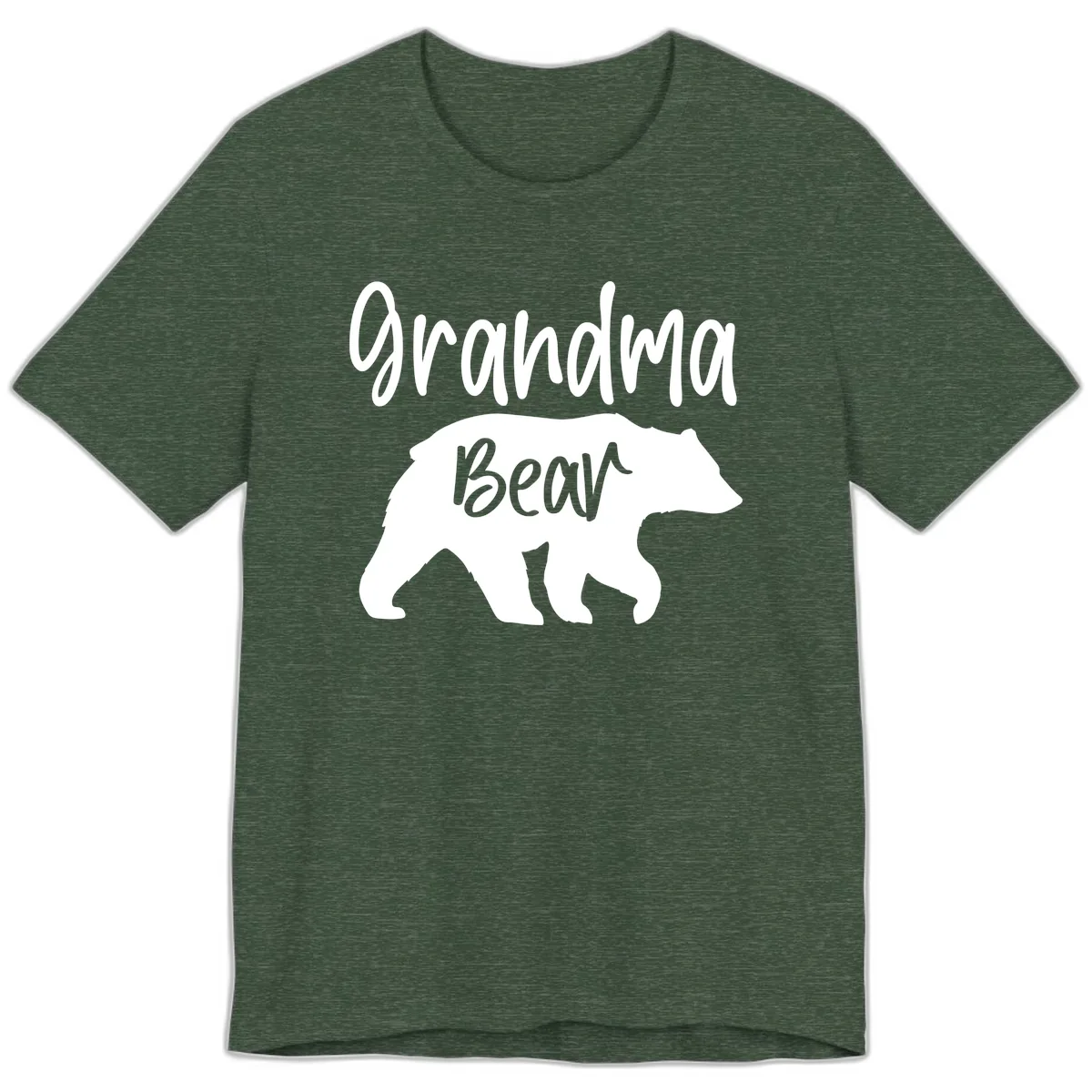 Grandma Bear Graphic Tee Premium T-Shirt in Heather Forest