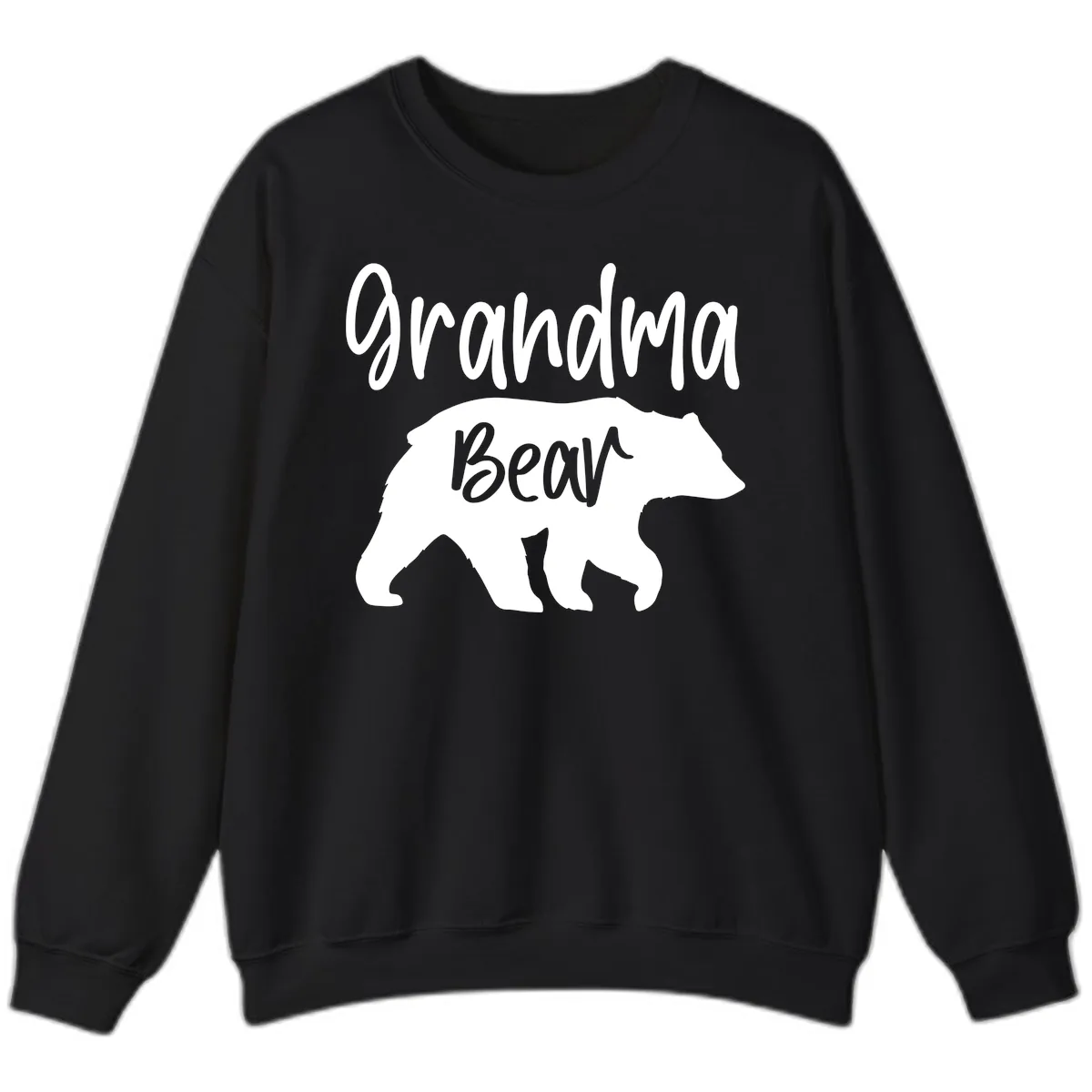 Grandma Bear Graphic Tee Sweatshirt in Black