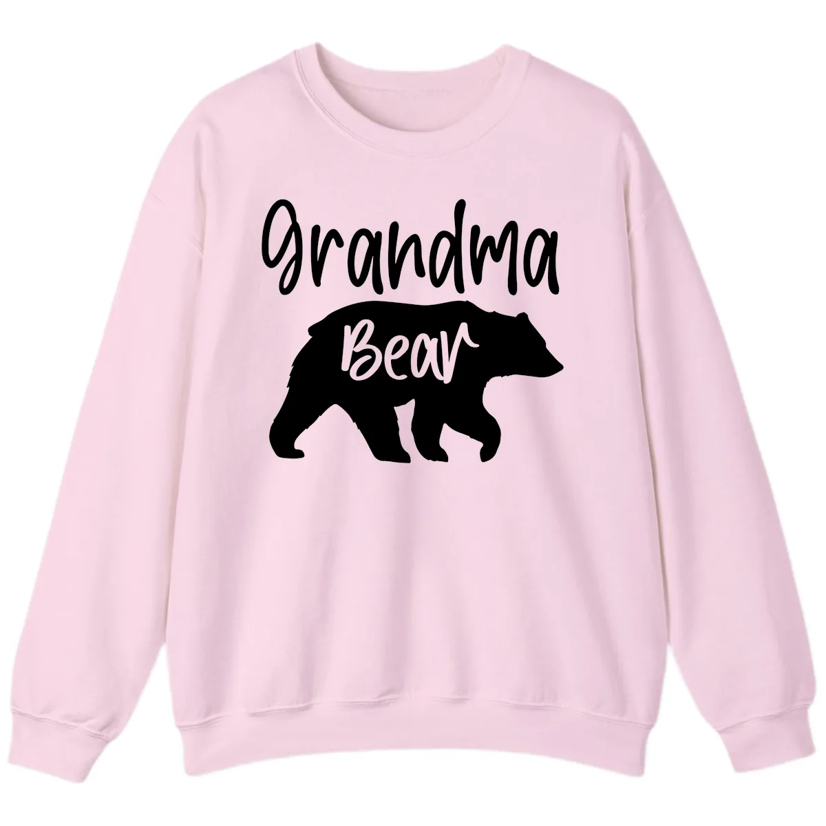 Grandma Bear Graphic Tee Sweatshirt in Light Pink