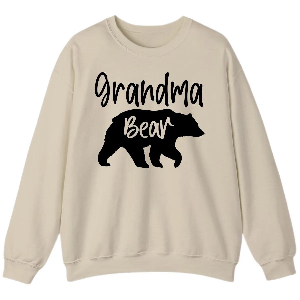 Grandma Bear Graphic Tee Sweatshirt in Sand