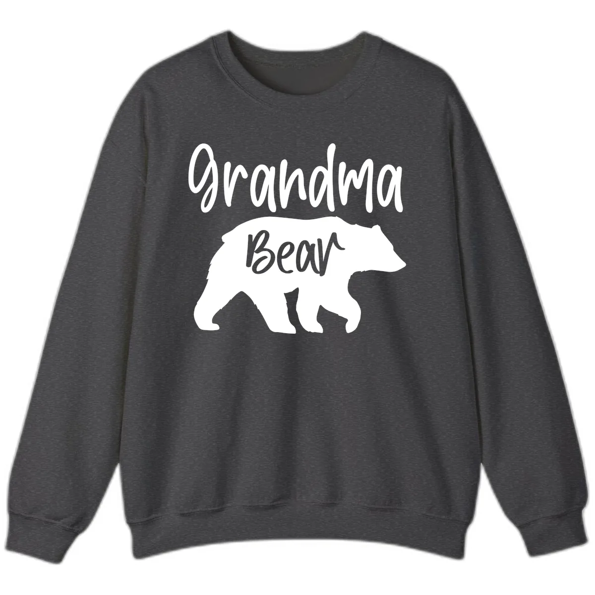 Grandma Bear Graphic Tee Sweatshirt in Dark Heather