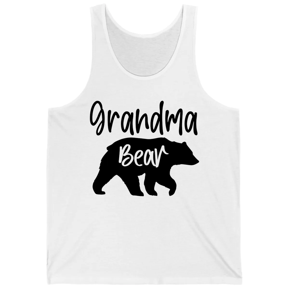 Grandma Bear Graphic Tee Tank in White