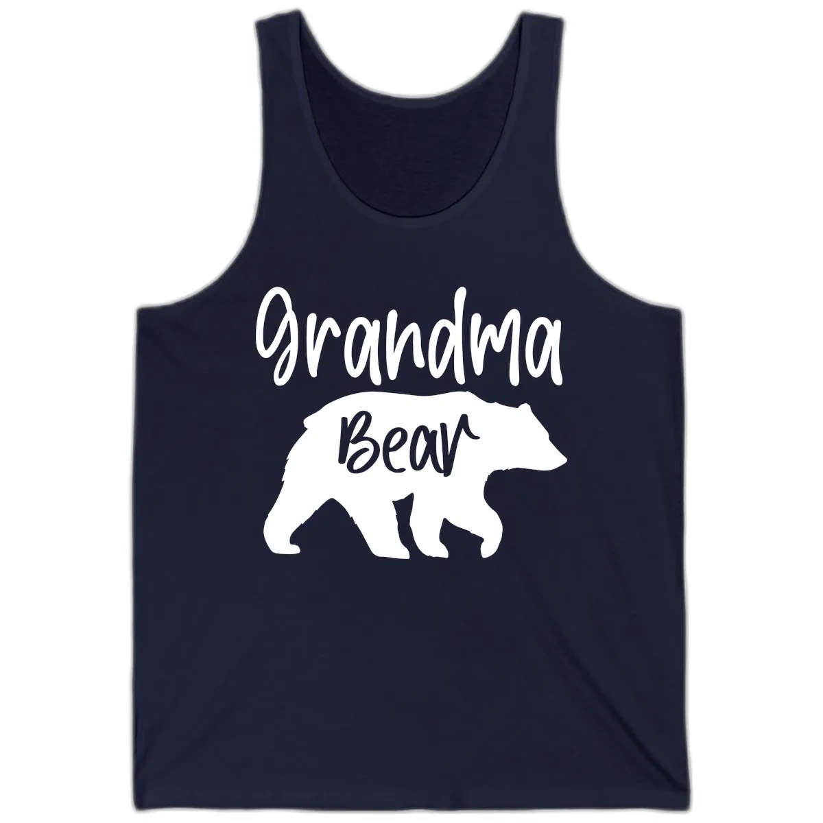 Grandma Bear Graphic Tee Tank in Navy