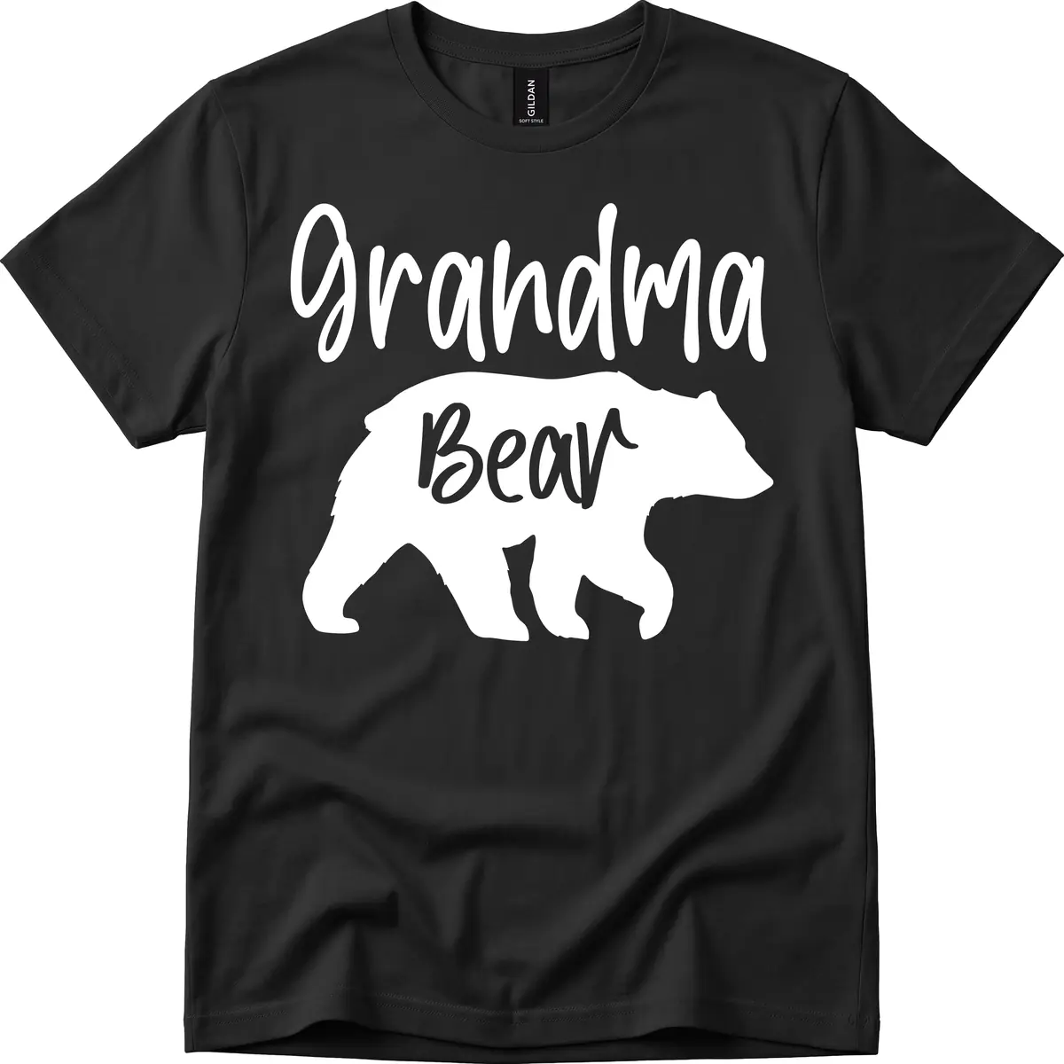 Grandma Bear Graphic Tee T-Shirt in Black