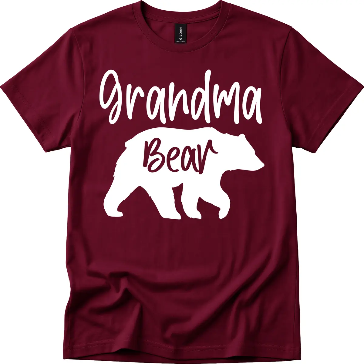 Grandma Bear Graphic Tee T-Shirt in Maroon