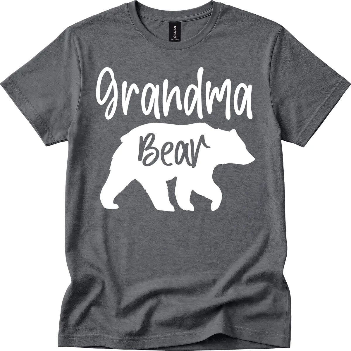 Grandma Bear Graphic Tee T-Shirt in Dark Heather