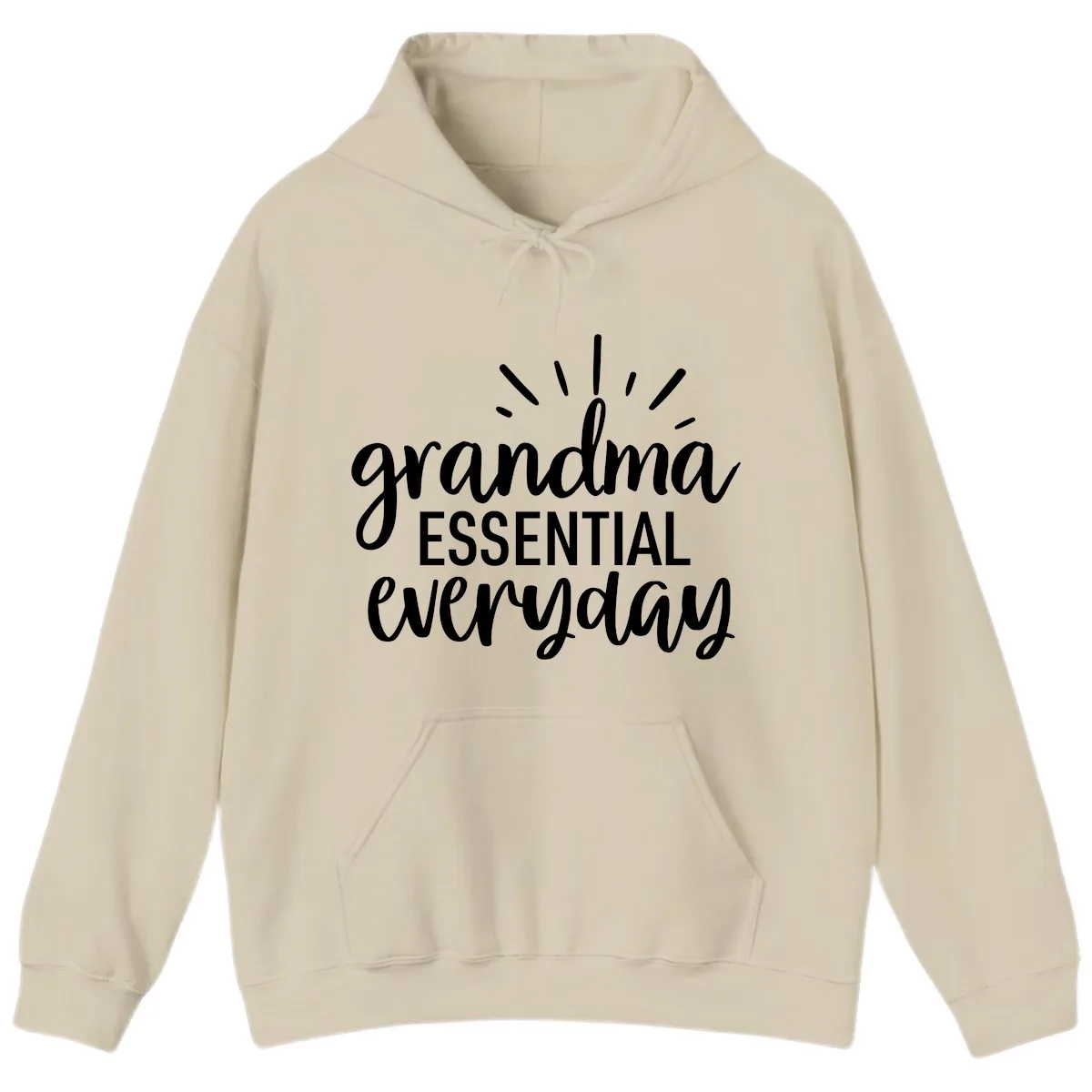 Grandma Essential Everyday Typography Hoodie in Sand