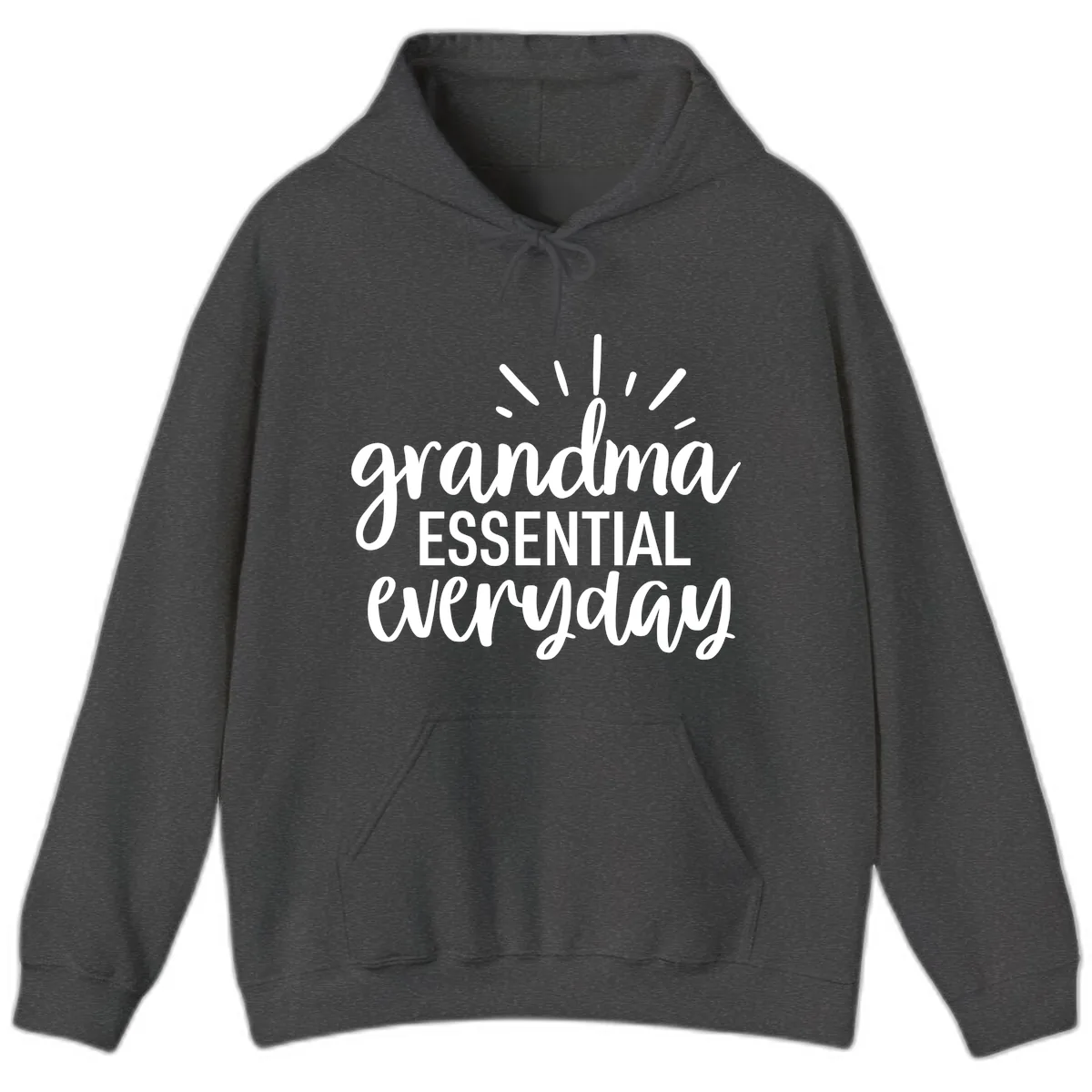 Grandma Essential Everyday Typography Hoodie in Dark Heather