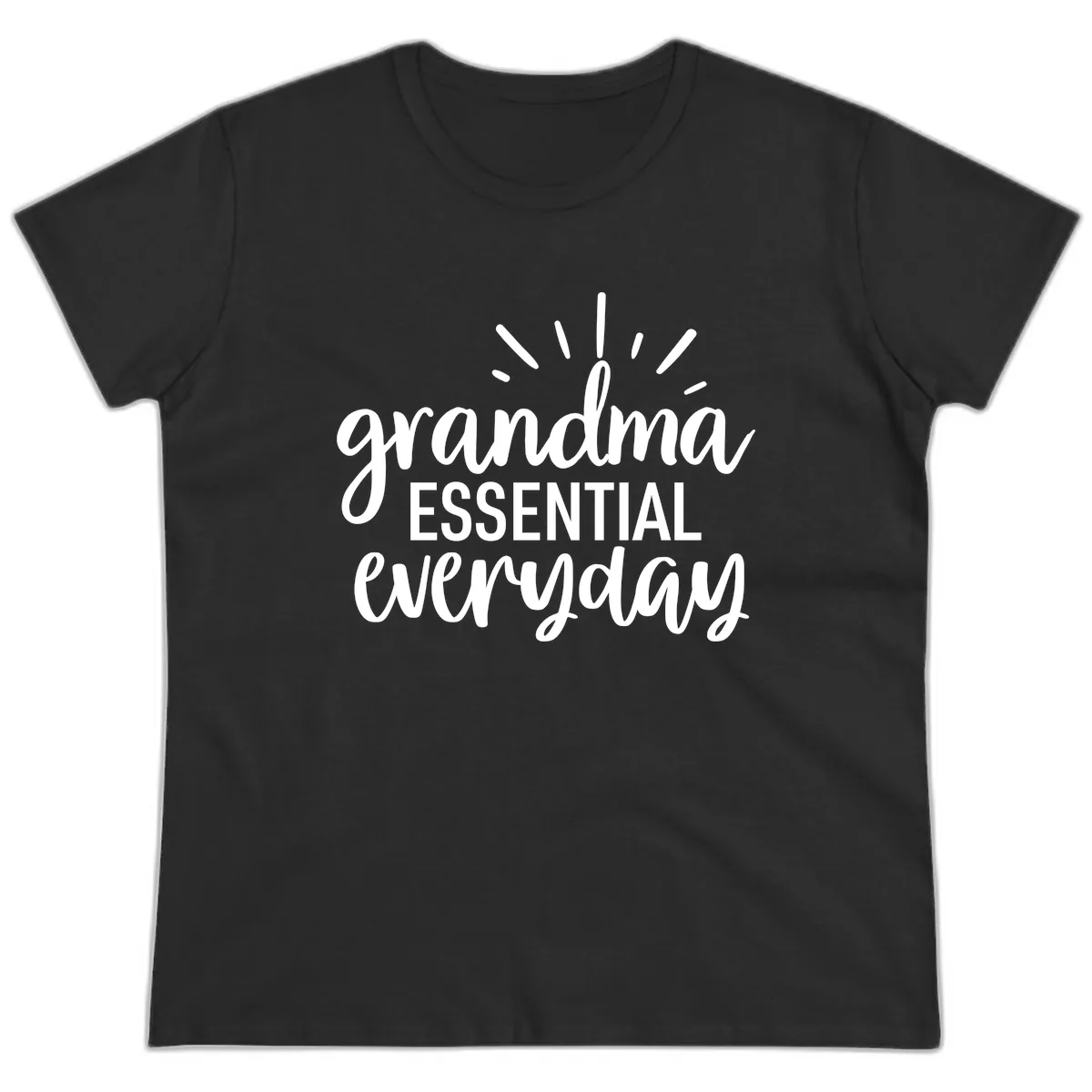 Grandma Essential Everyday Typography Ladies Tee in Black