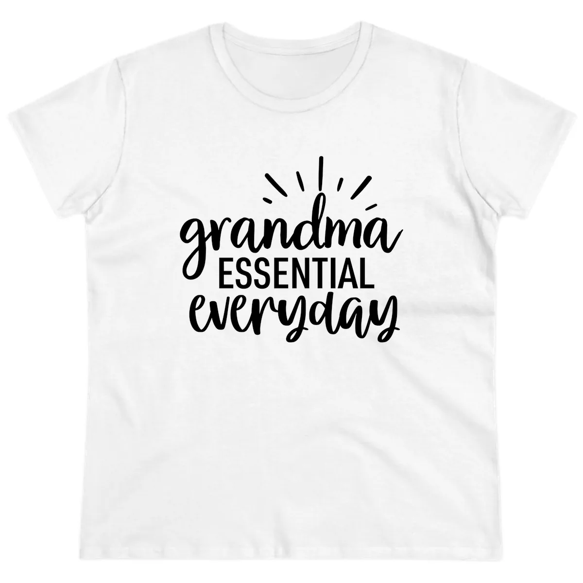 Grandma Essential Everyday Typography Ladies Tee in White