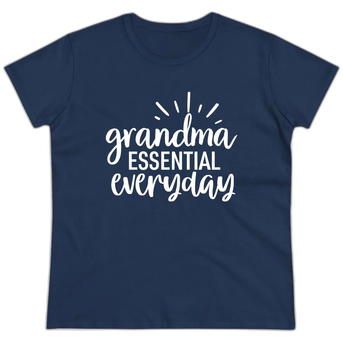 Grandma Essential Everyday Typography Ladies Tee in Navy