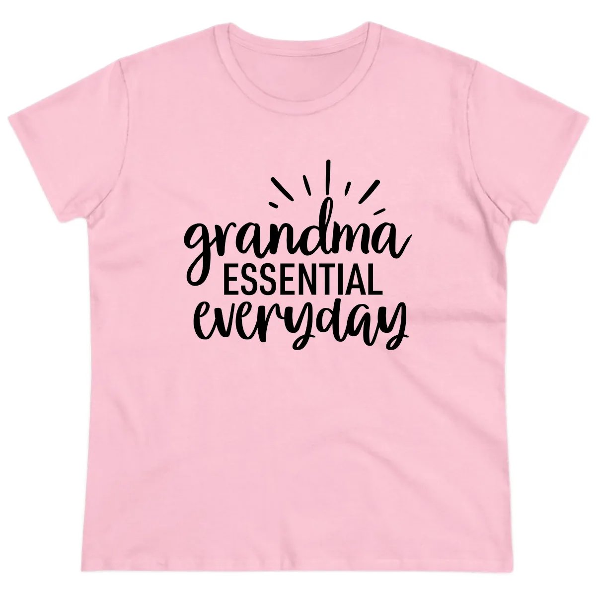 Grandma Essential Everyday Typography Ladies Tee in Light Pink