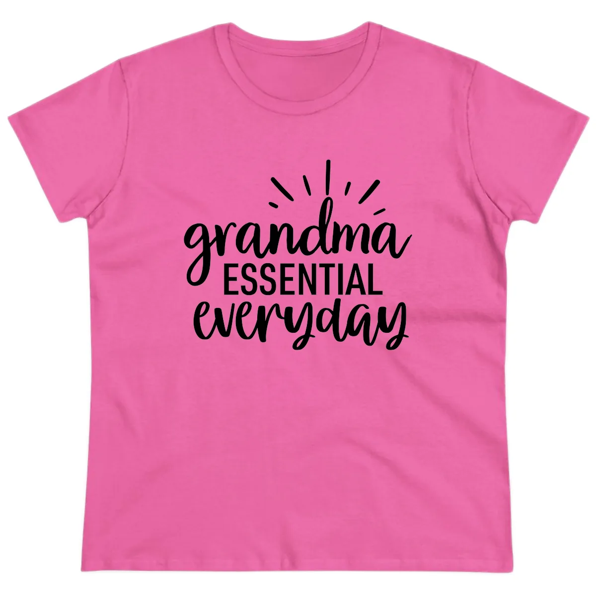 Grandma Essential Everyday Typography Ladies Tee in Azalea