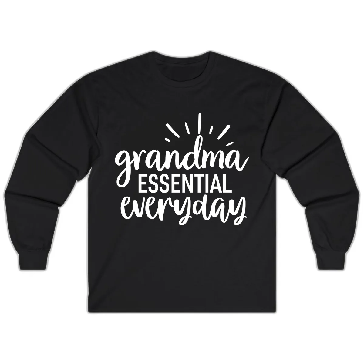 Grandma Essential Everyday Typography Long Sleeve in Black