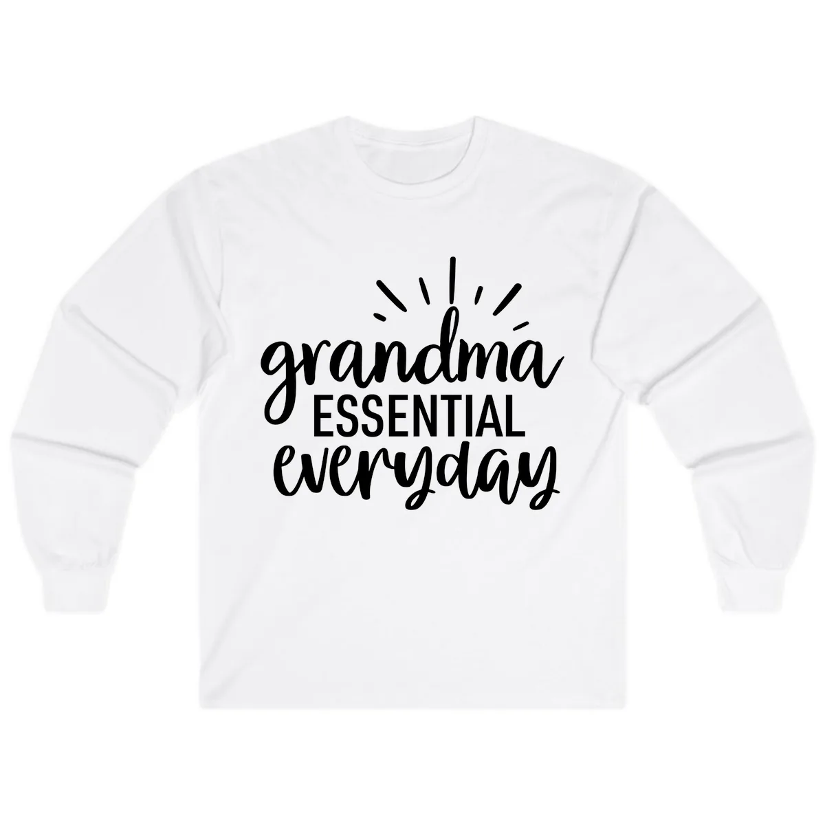 Grandma Essential Everyday Typography Long Sleeve in White