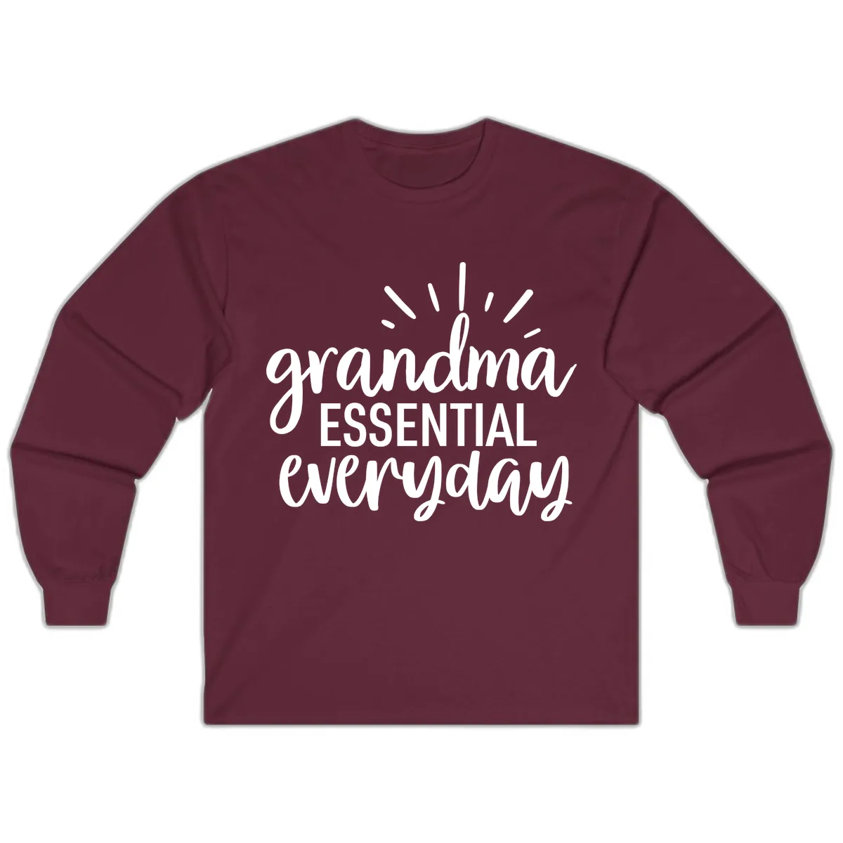 Grandma Essential Everyday Typography Long Sleeve in Maroon