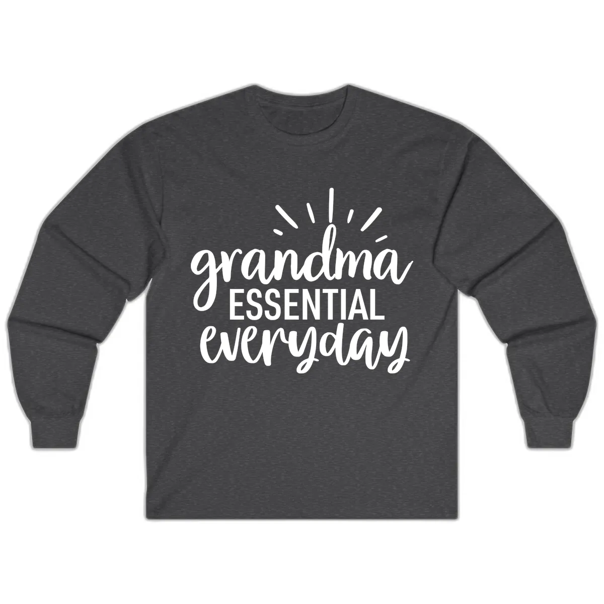 Grandma Essential Everyday Typography Long Sleeve in Dark Heather