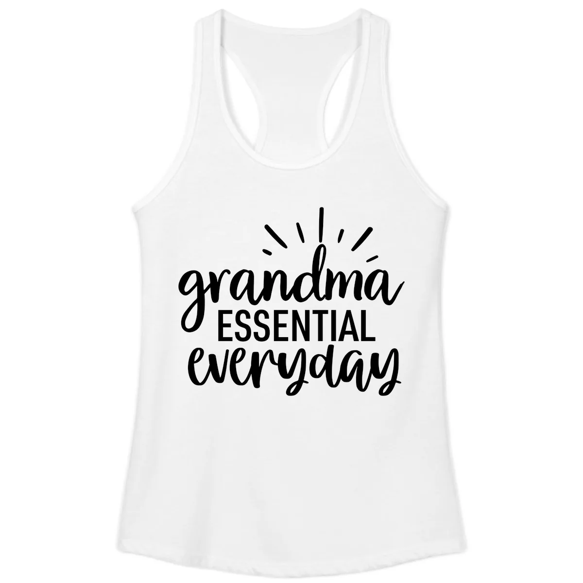 Grandma Essential Everyday Typography Ladies Tank in White