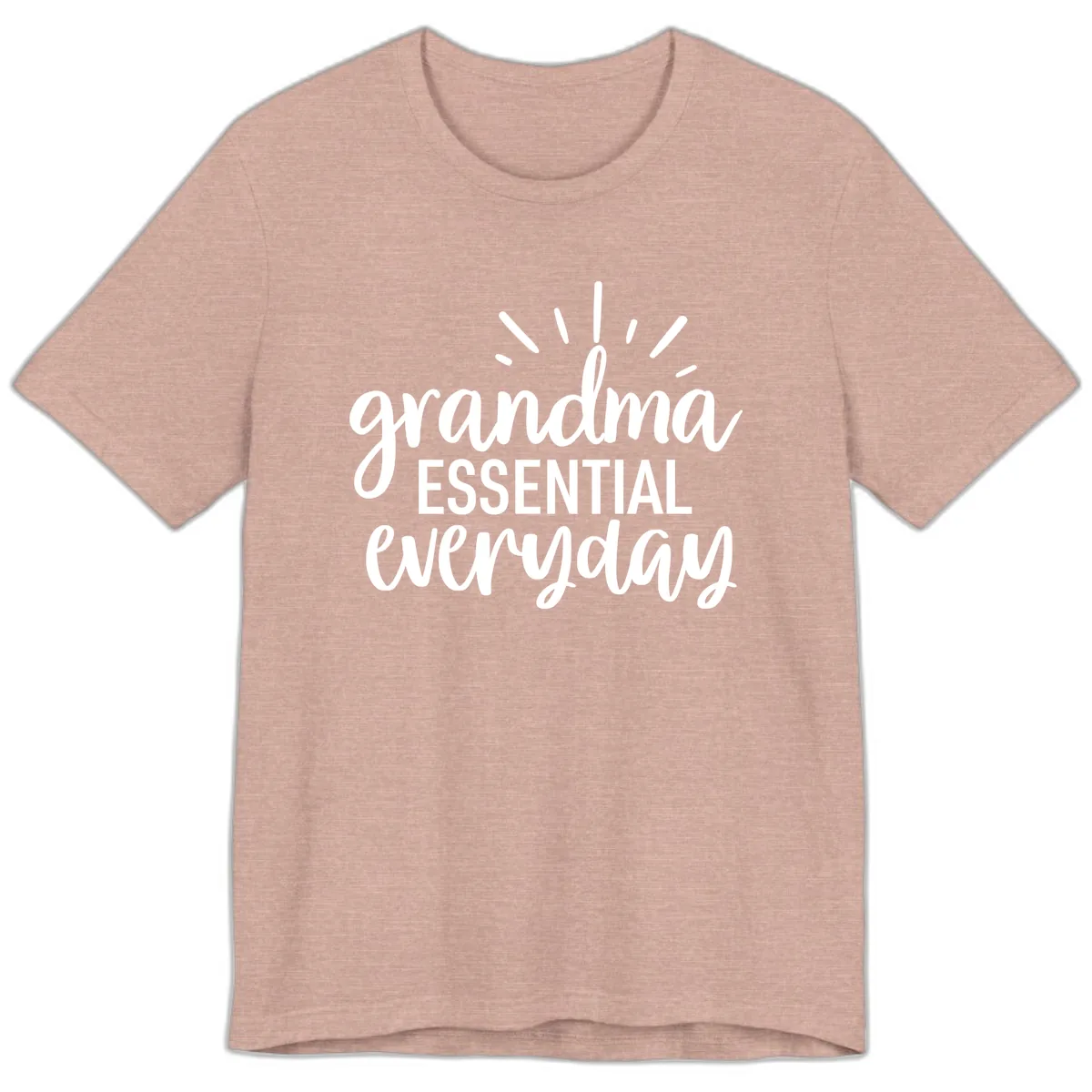 Grandma Essential Everyday Typography Premium T-Shirt in Heather Prism Peach