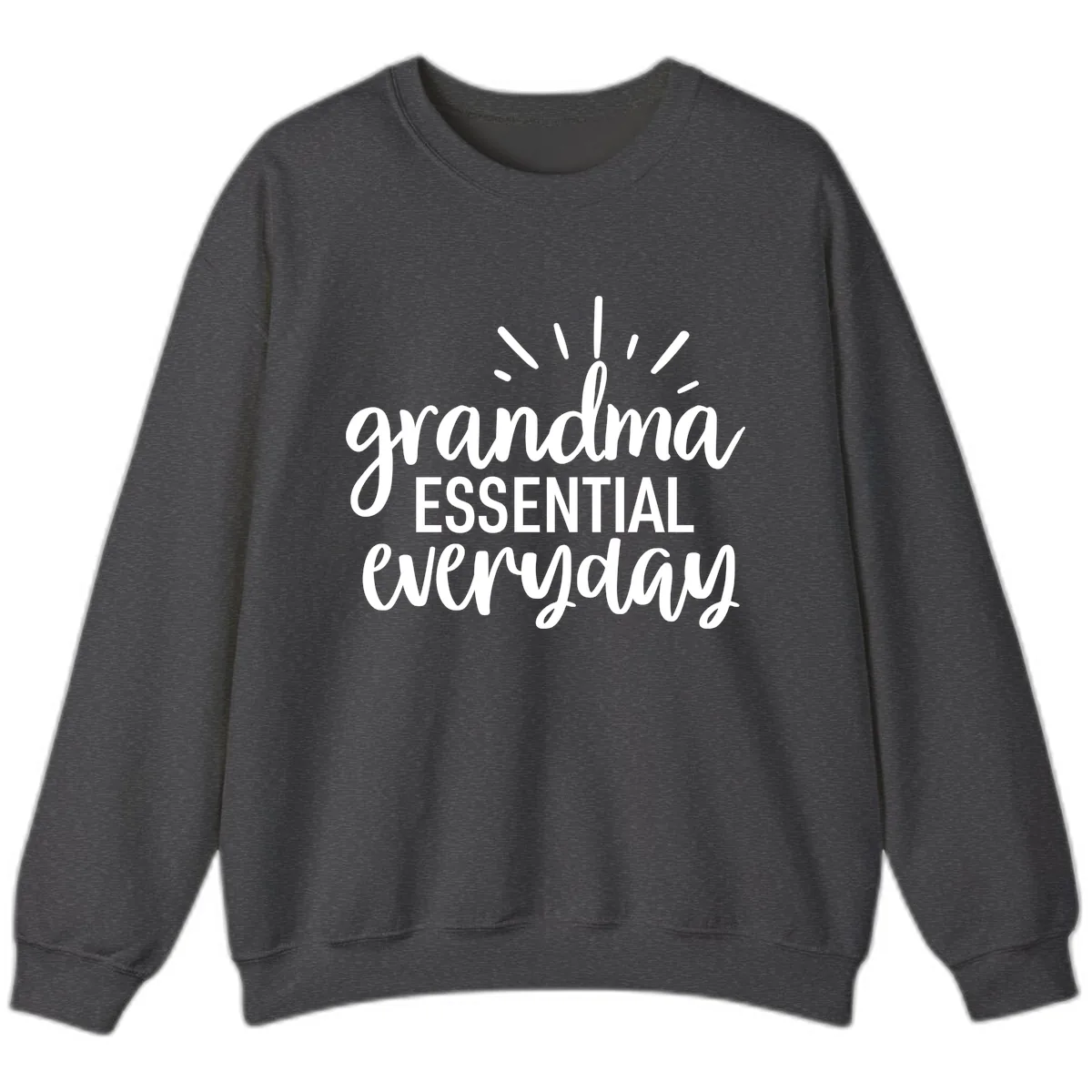 Grandma Essential Everyday Typography Sweatshirt in Dark Heather