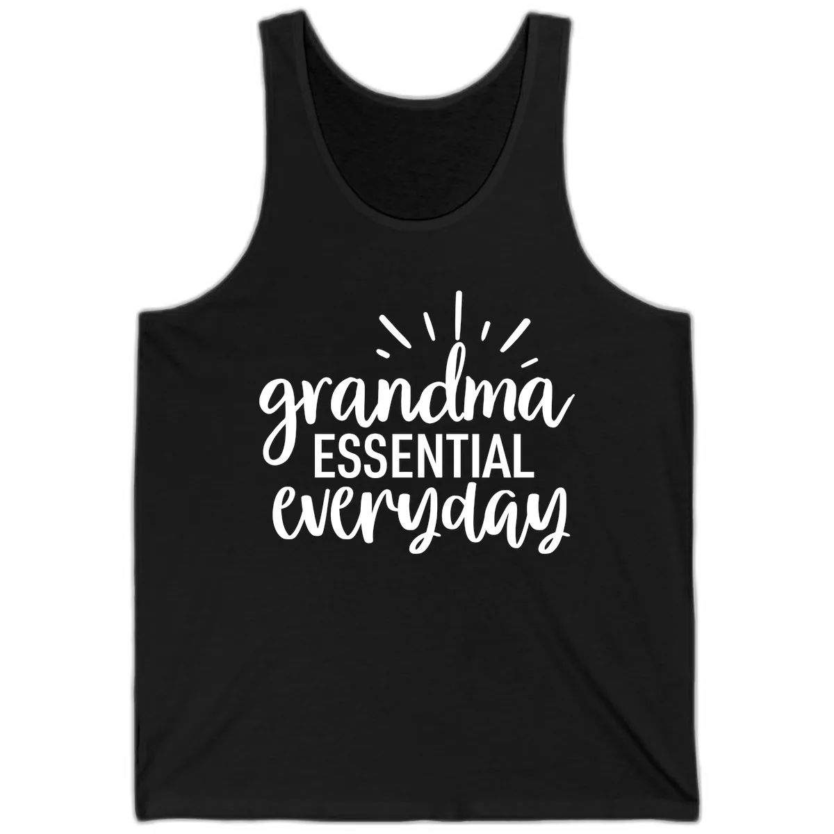 Grandma Essential Everyday Typography Tank in Black