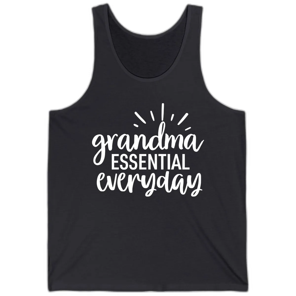 Grandma Essential Everyday Typography Tank in Dark Grey