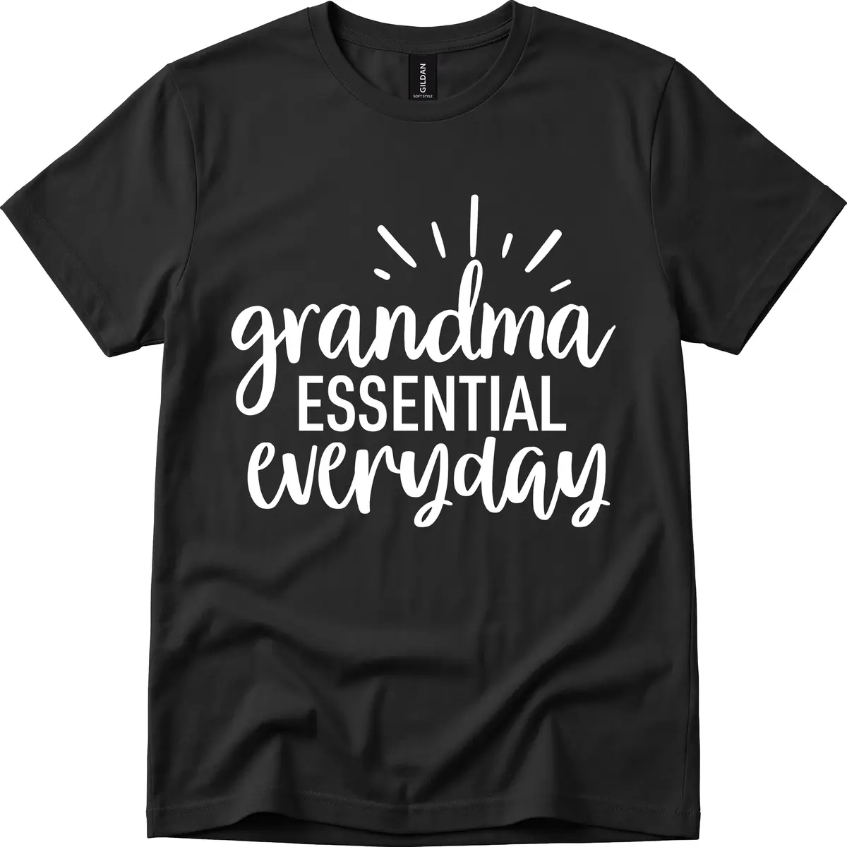 Grandma Essential Everyday Typography T-Shirt in Black