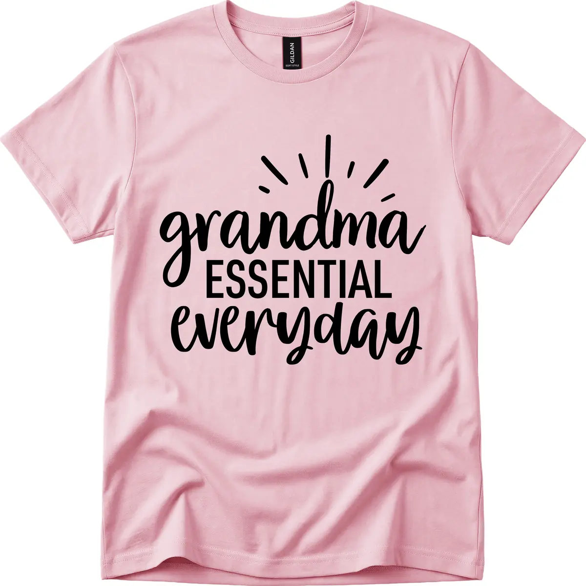 Grandma Essential Everyday Typography T-Shirt in Light Pink