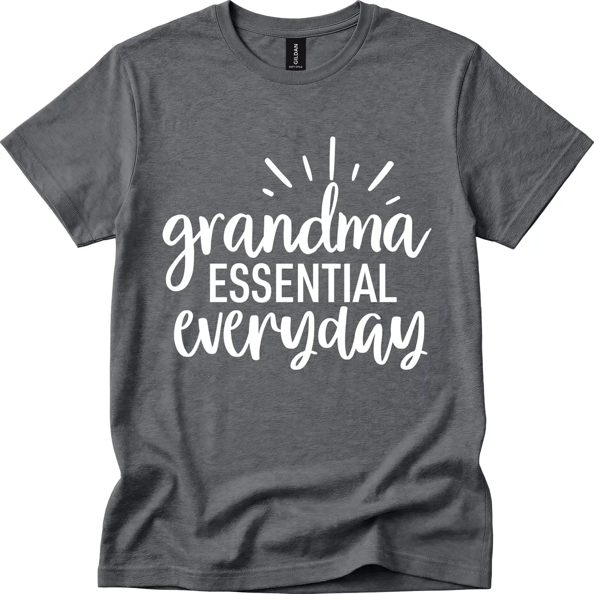 Grandma Essential Everyday Typography T-Shirt in Dark Heather